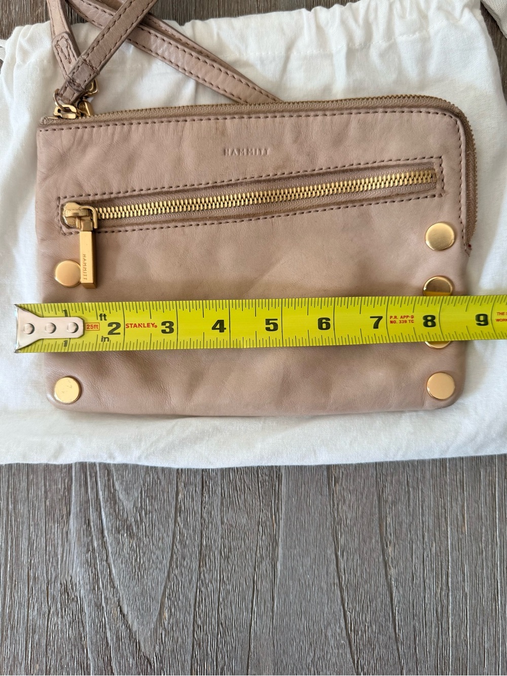 Hammitt Nash Crossbody Bag Small Mushroom Beige Wristlet - Picture 6 of 6
